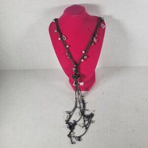 Lia Sophia Melodrama Retired Statement Boho Festival Long Beaded Tassel Necklace